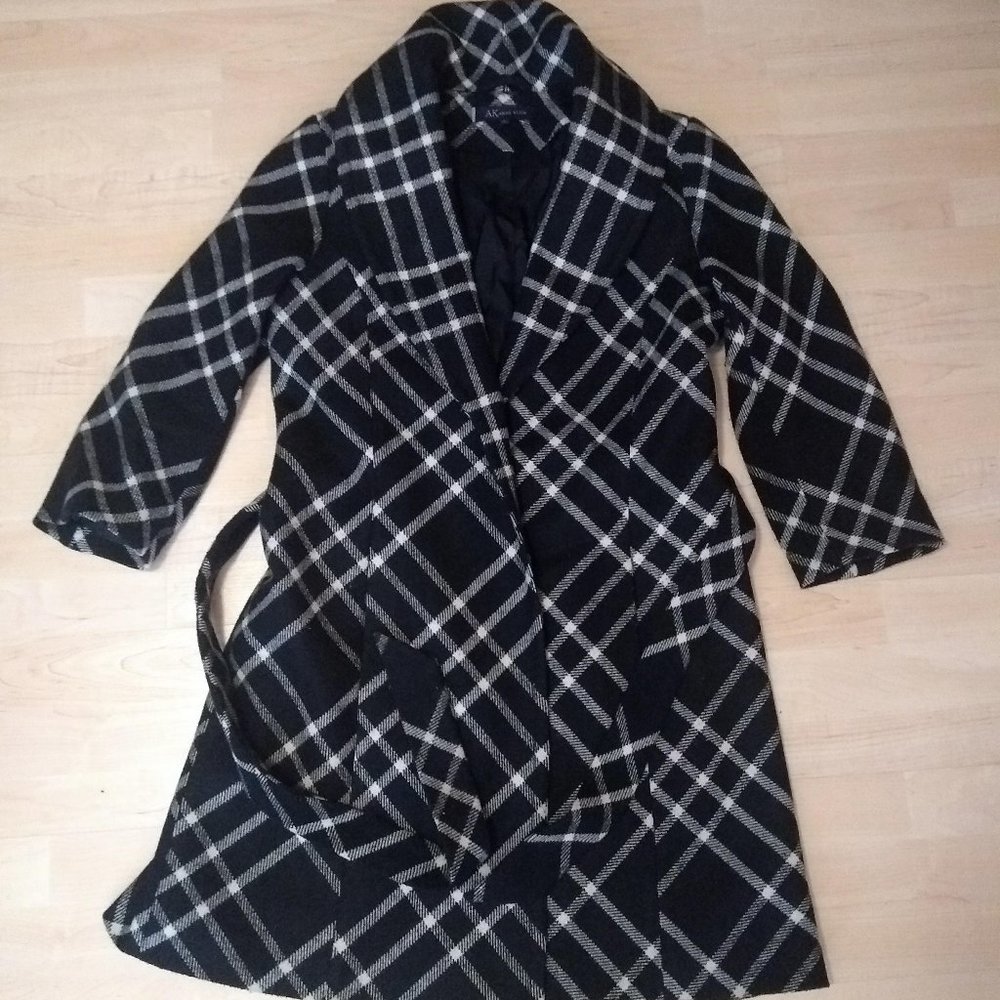 Black and White Pea Coat- Anne Klein - Large/Petite
